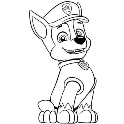 Cachorro policial sorridente e feliz patrulha canina