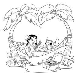 Lilo e Stitch em rede tropical.