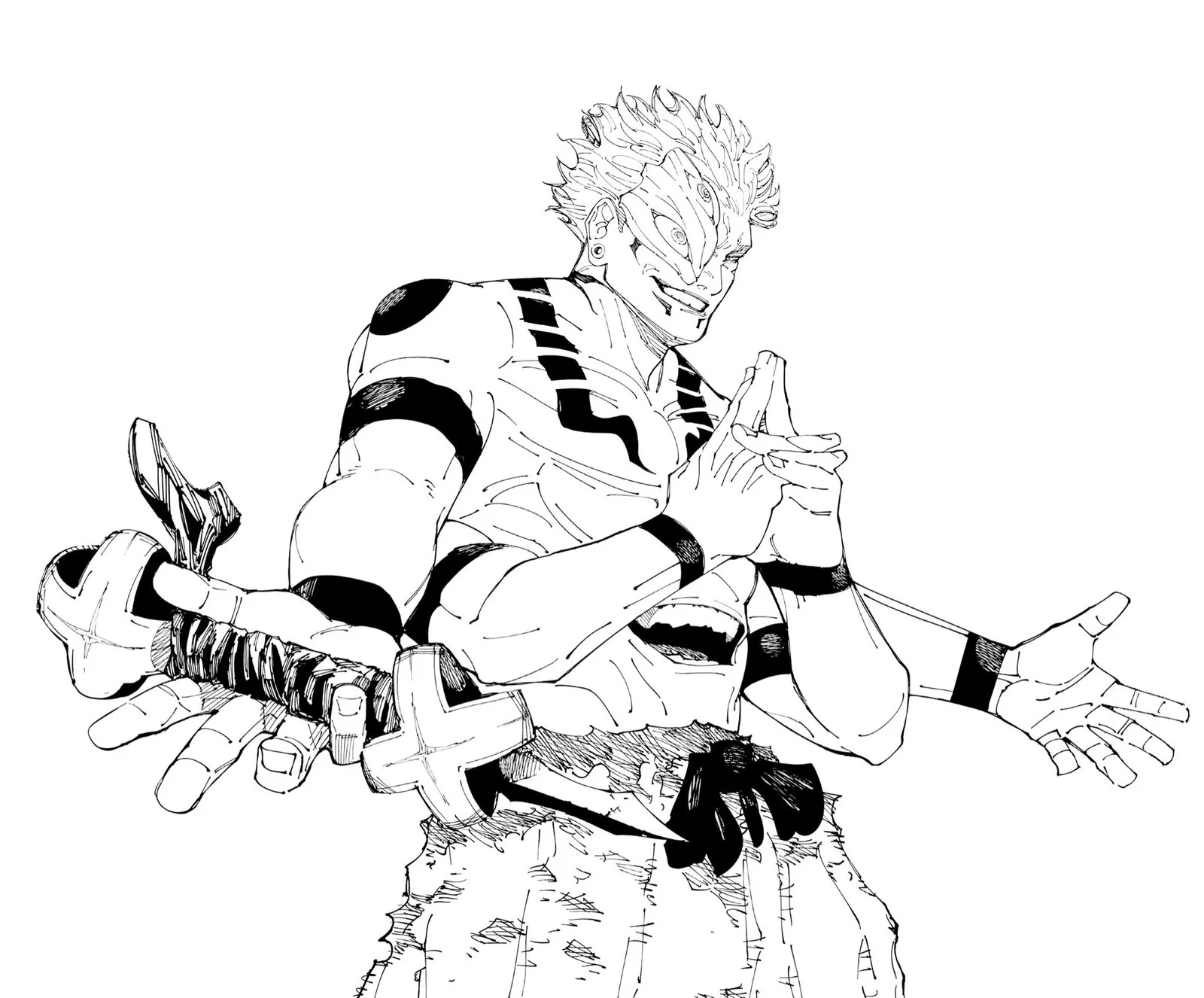 Sukuna para colorir Ryomen Sukuna para colorir Sukuna forma completa para colorir Sukuna anime para colorir Desenho do Sukuna para pintar